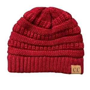 C.C Knit Winter Hat Beanie Red Like New